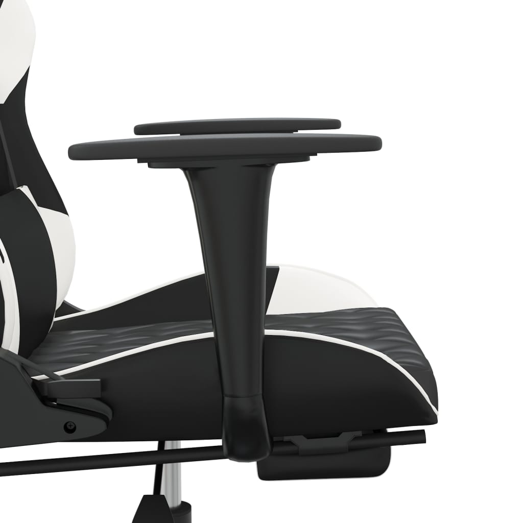 Gaming-Stuhl mit Massagefunktion Schwarz und Blau Kunstleder