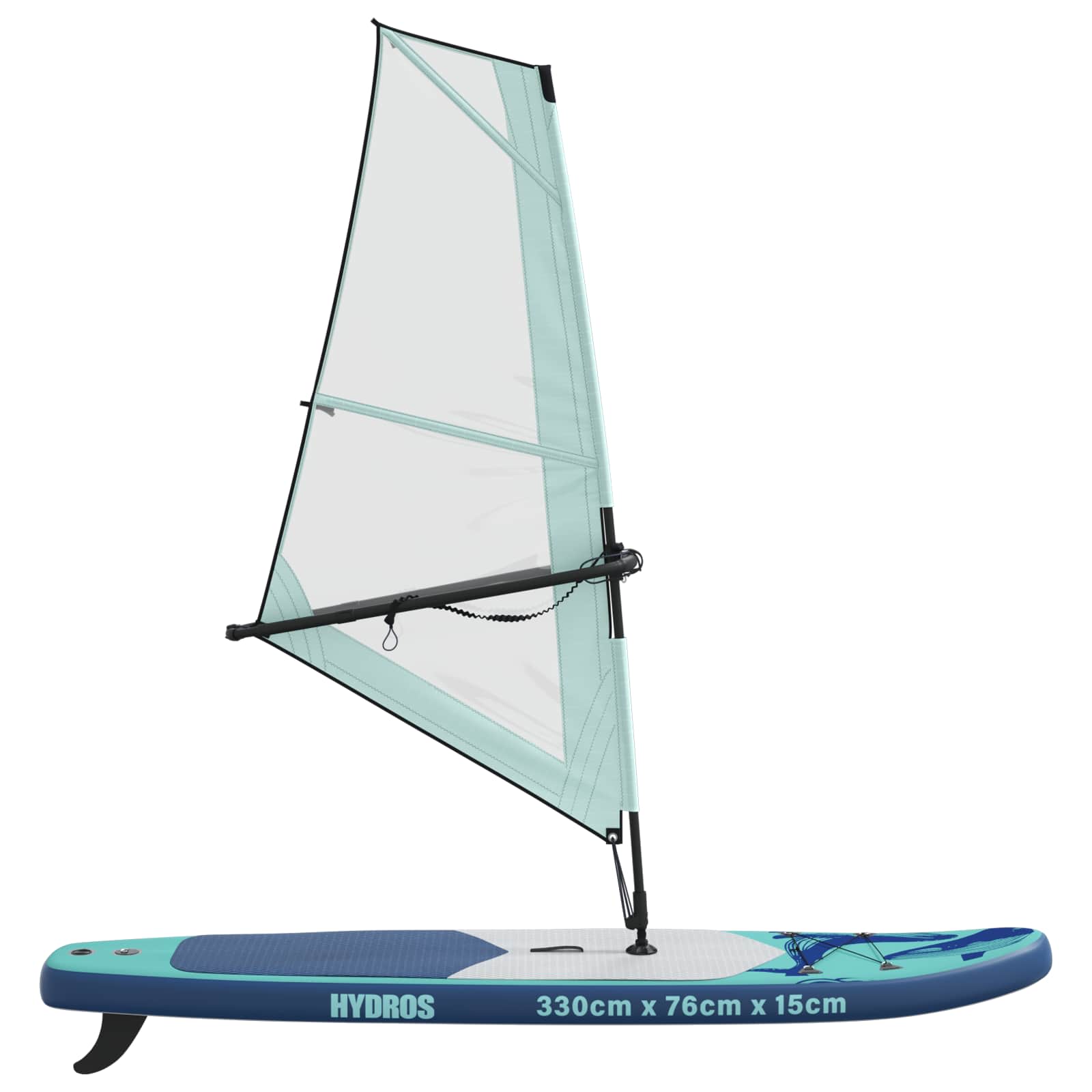 Aufblasbares SUP-Board mit Segel HYDROS 330 x 76 x 15 cm Türkis