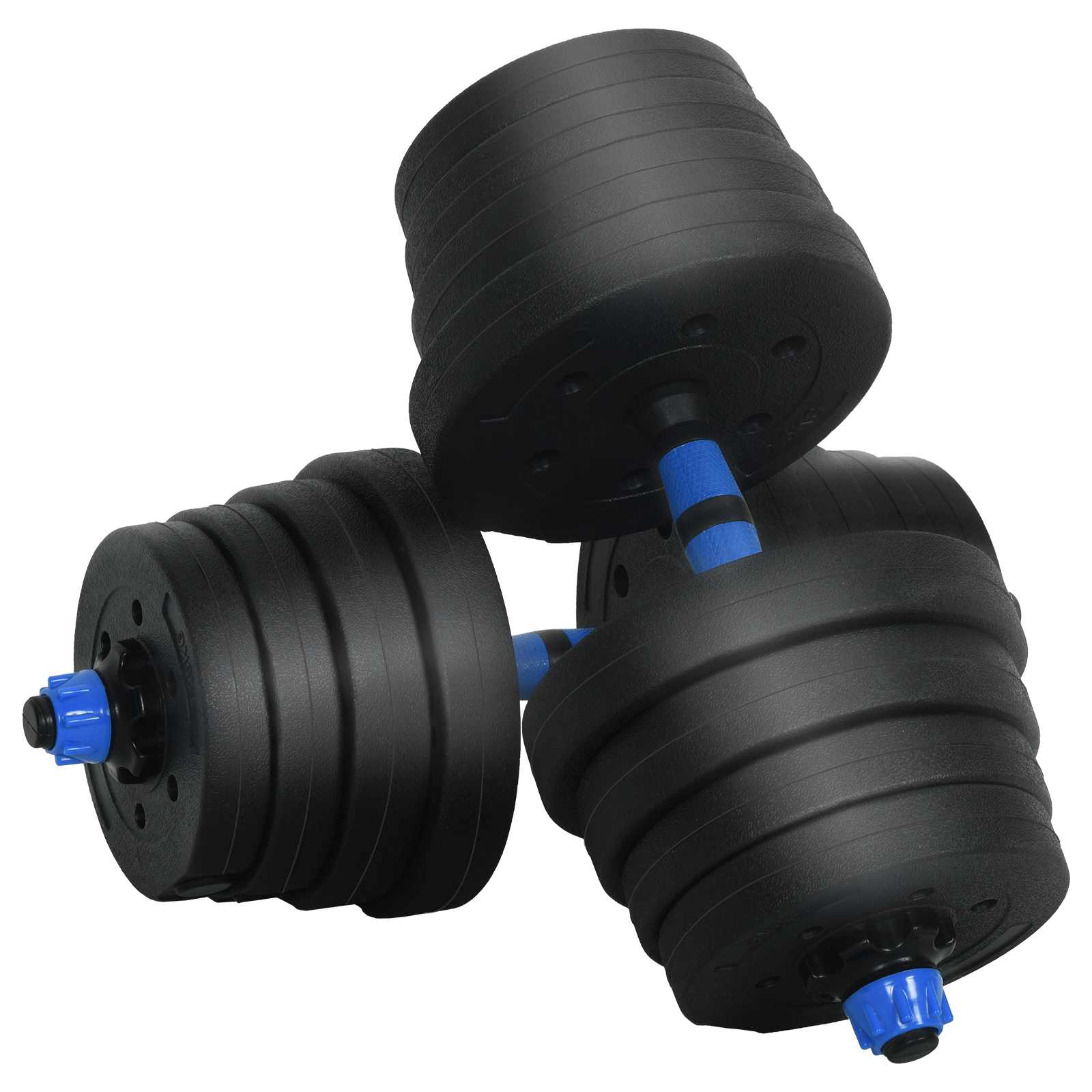 2-in-1 Hantelset 40kg Schwarz und Rot Zement und Eisensand