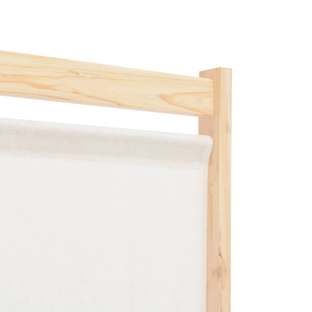 5-teiliger Raumteiler Creme 200 x 170 x 4 cm Stoff