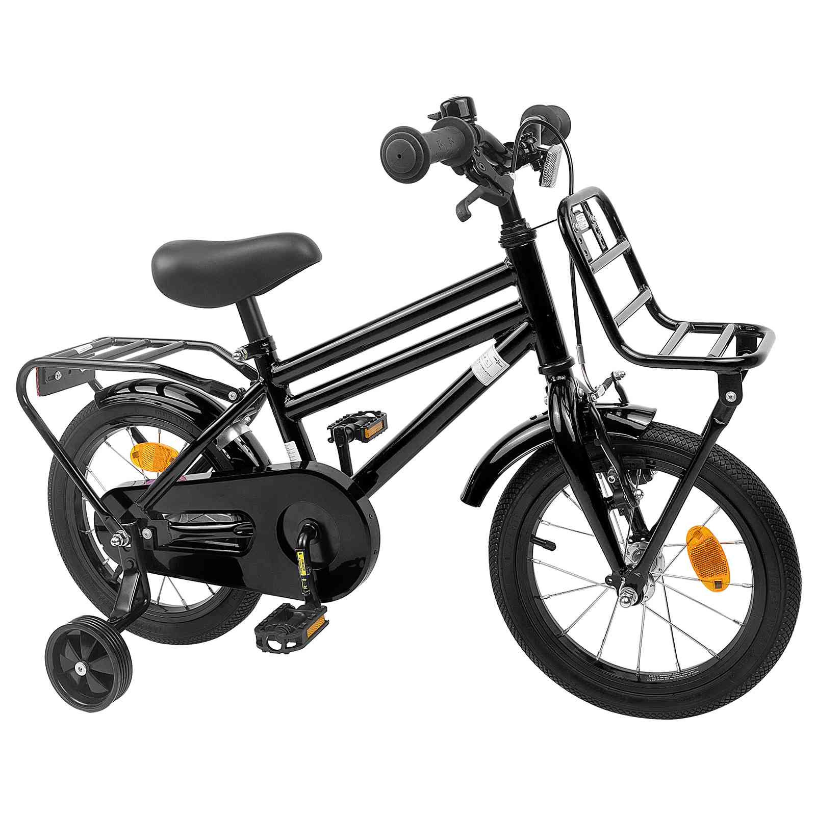 Kinderfahrrad 12 Zoll für 2-4 Jahre alt Schwarz
