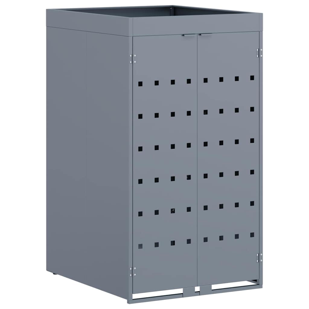 Mülltonnenbox für 2 Tonnen Schwarz 138x79x117 cm Stahl