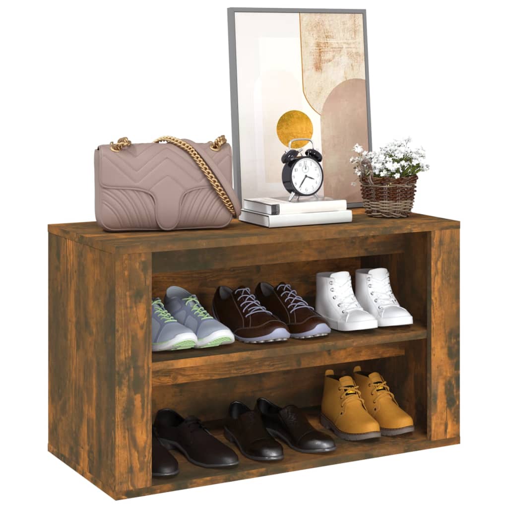 Schuhregal Weiß 75x35x45 cm Holzwerkstoff
