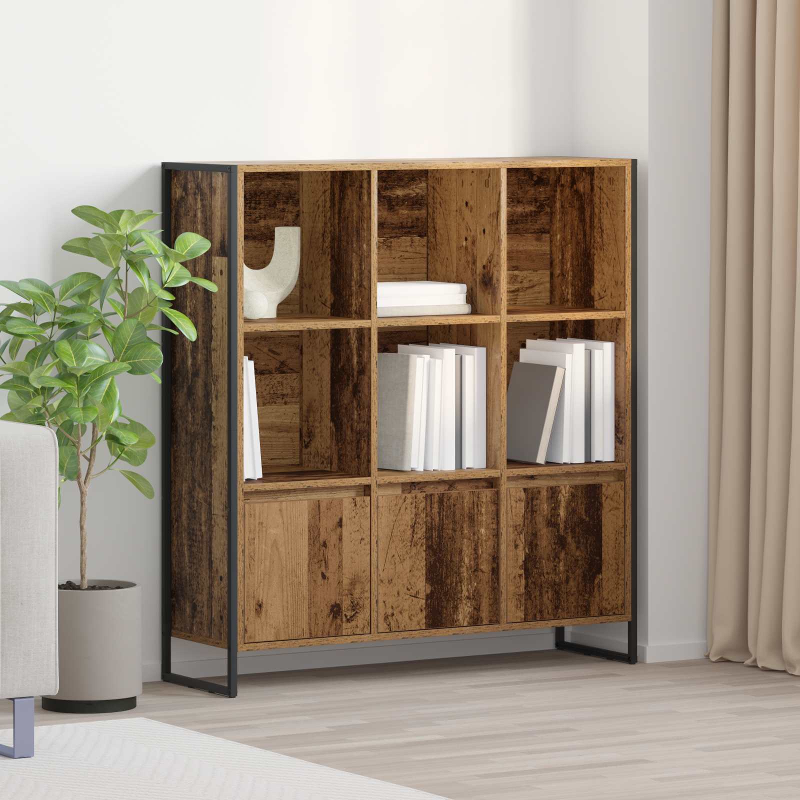 Bücherregal 2 pcs Schwarz Eichen-Optik 99,5 x 30 x 108 cm