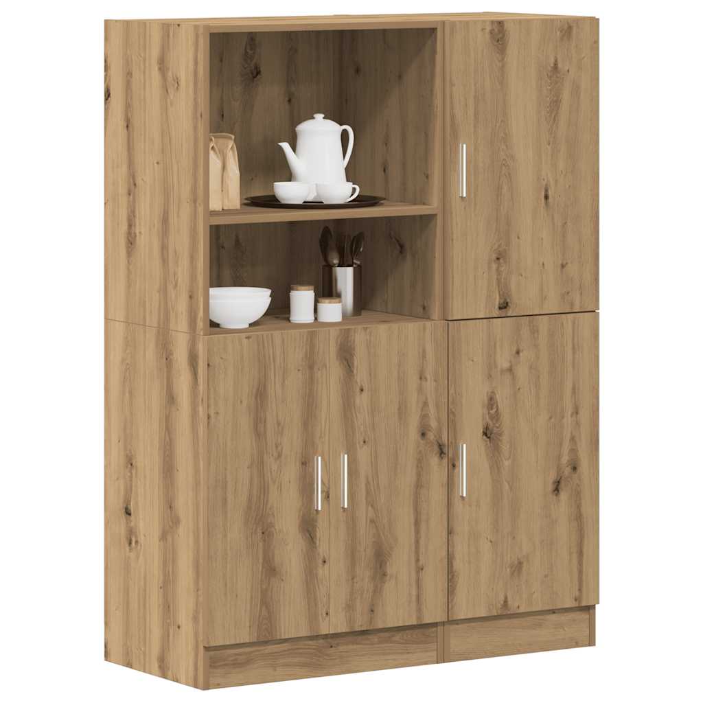 2-tlg. Küchenschrank-Set Weiß Holzwerkstoff