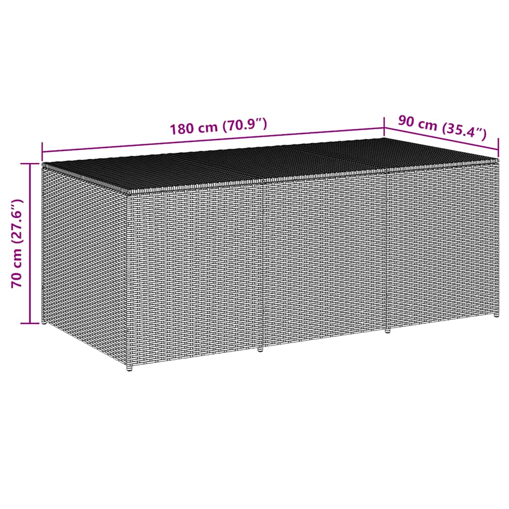 Gartentruhe Schwarz 283L Poly Rattan