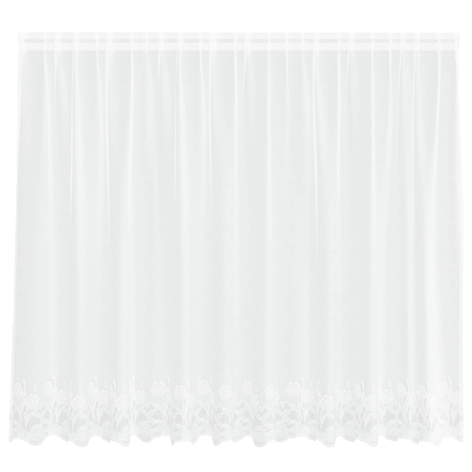 Spitzenvorhang mit Vorhängen Floral Weiß 80 x 150 cm Polyester