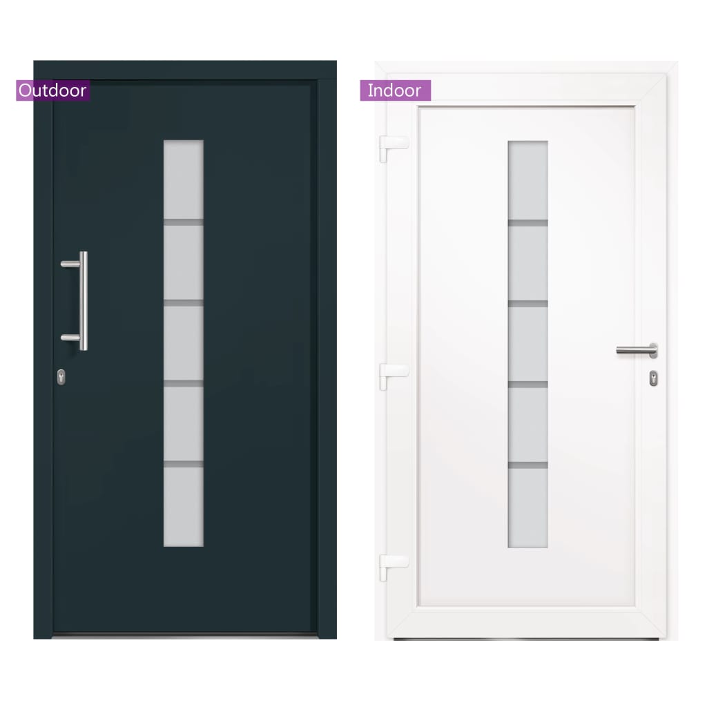 Haustür Aluminium und PVC Weiß 100x210 cm