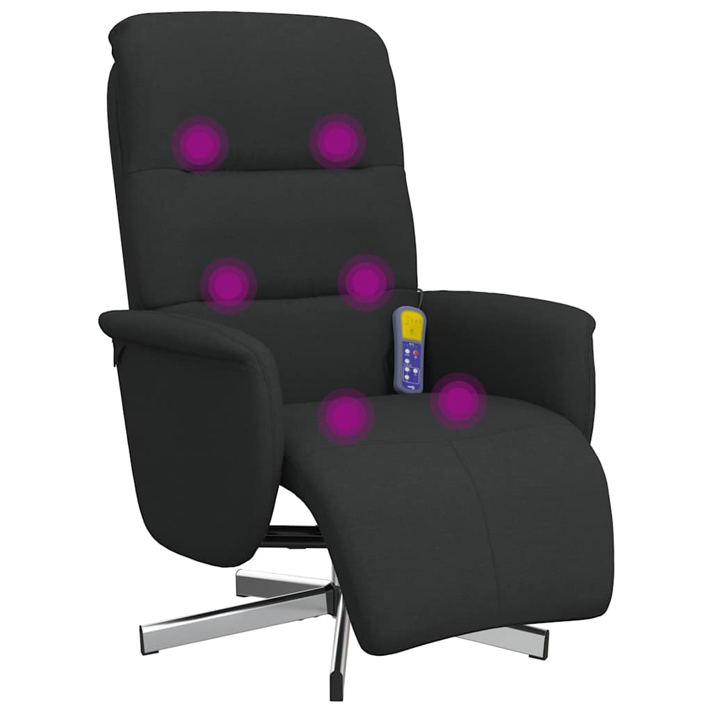 Massagesessel mit Fußteil Braun Stoff
