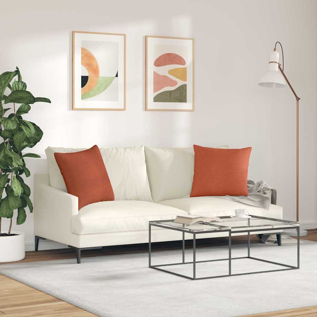 Sofakissen 2 Stück Hellgrau 50 x 30 cm Cordstoff