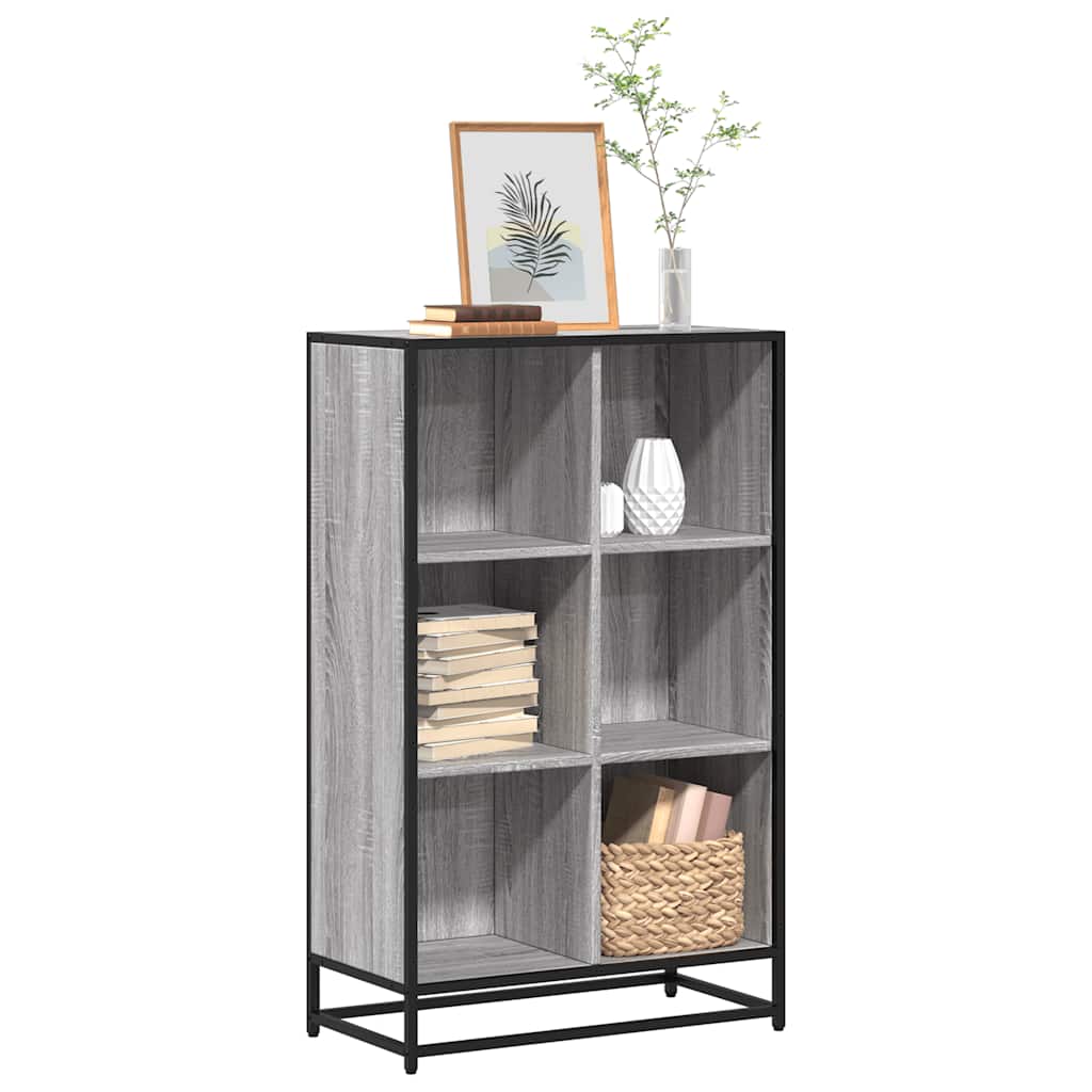 Bücherregal Schwarz 97,5x33x107,5 cm Holzwerkstoff und Metall