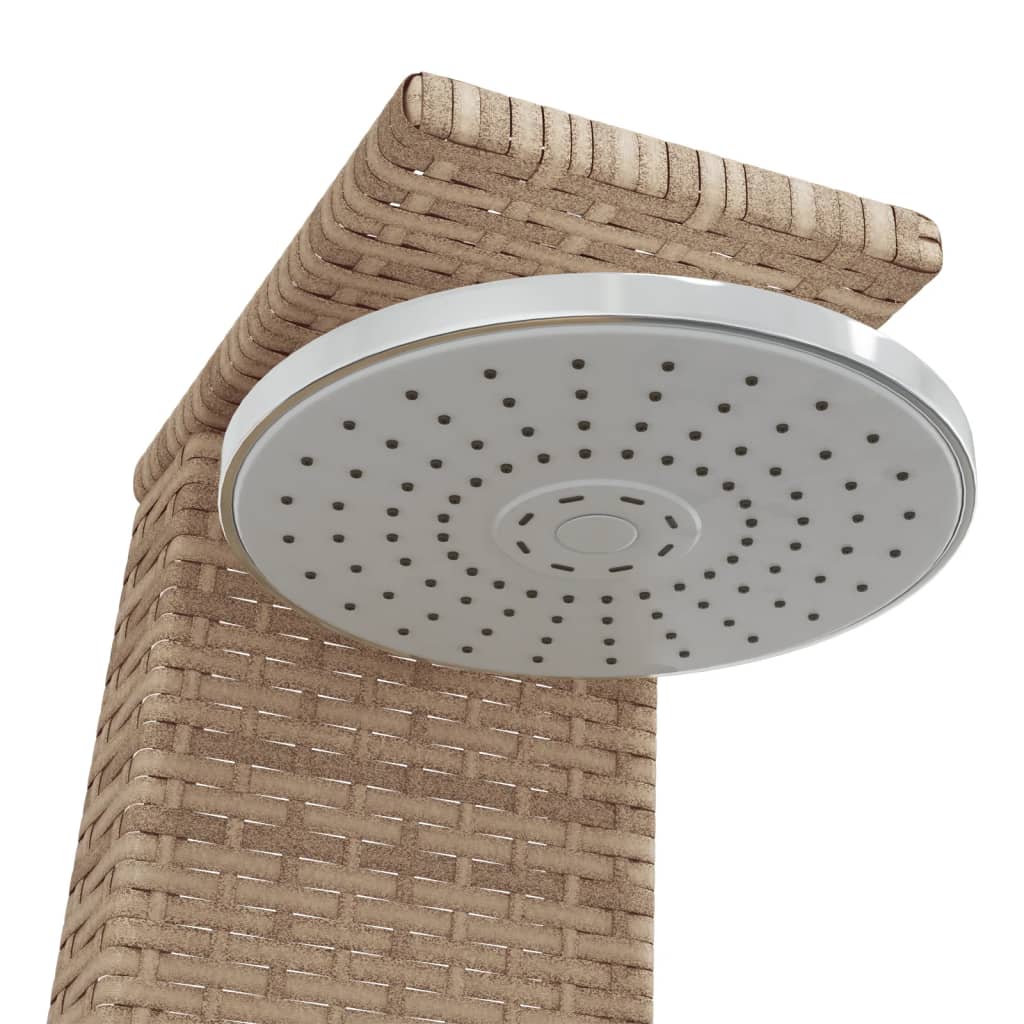 Gartendusche Schwarz 55x60x224 cm Poly Rattan und Akazienholz