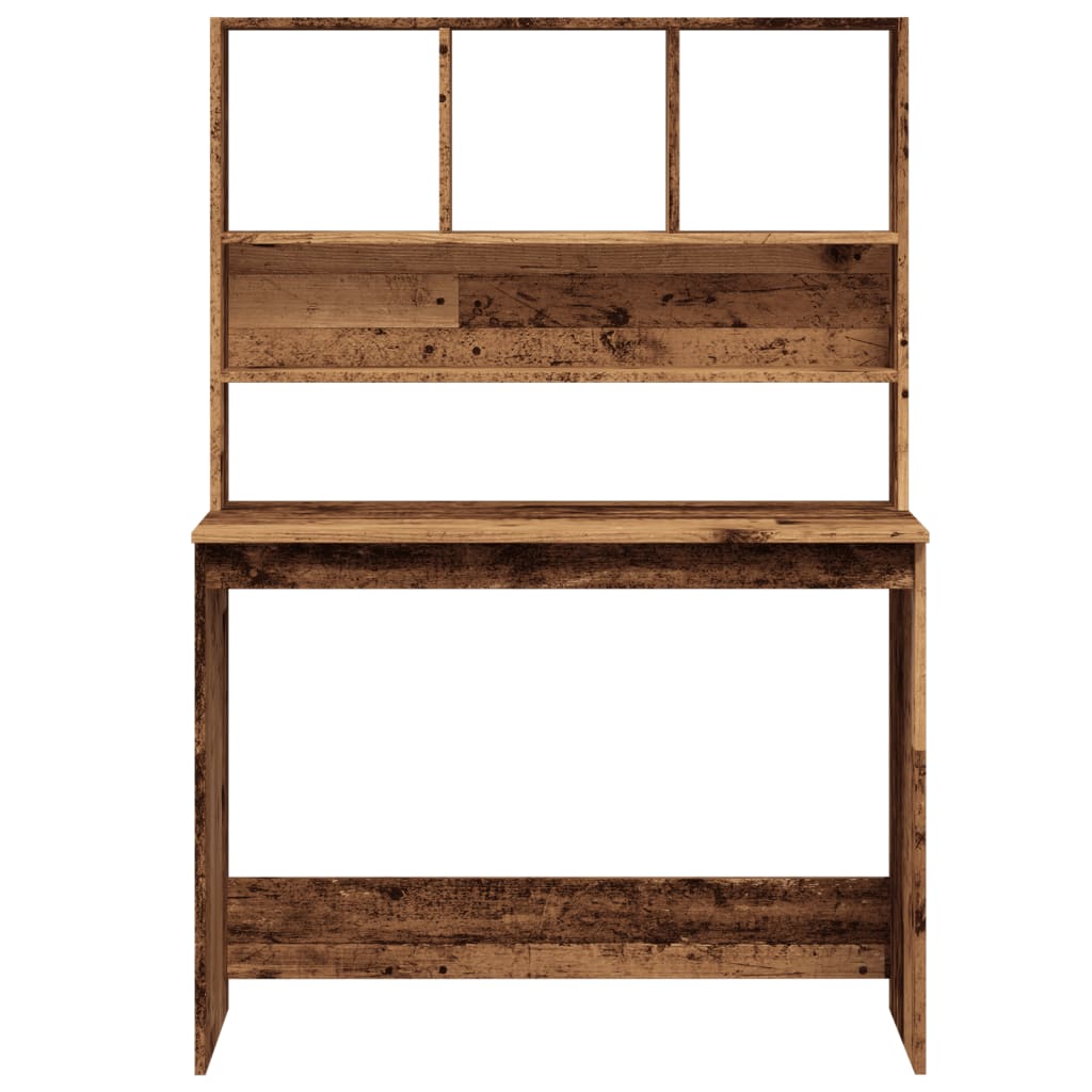 Schreibtisch mit Regal Weiß 102x45x148 cm Holzwerkstoff