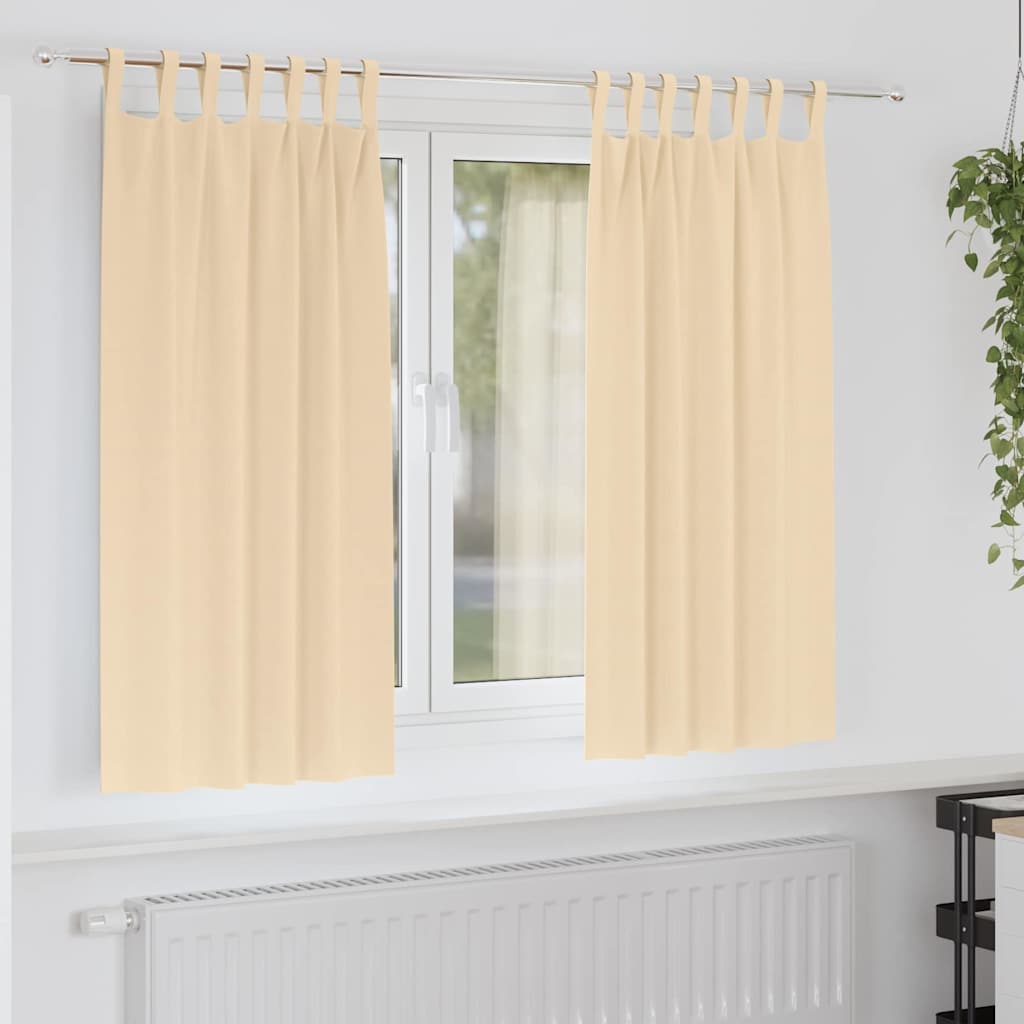 Verdunkelungs-Vorhänge mit Ringen 2 pcs Beige 140 x 140 cm