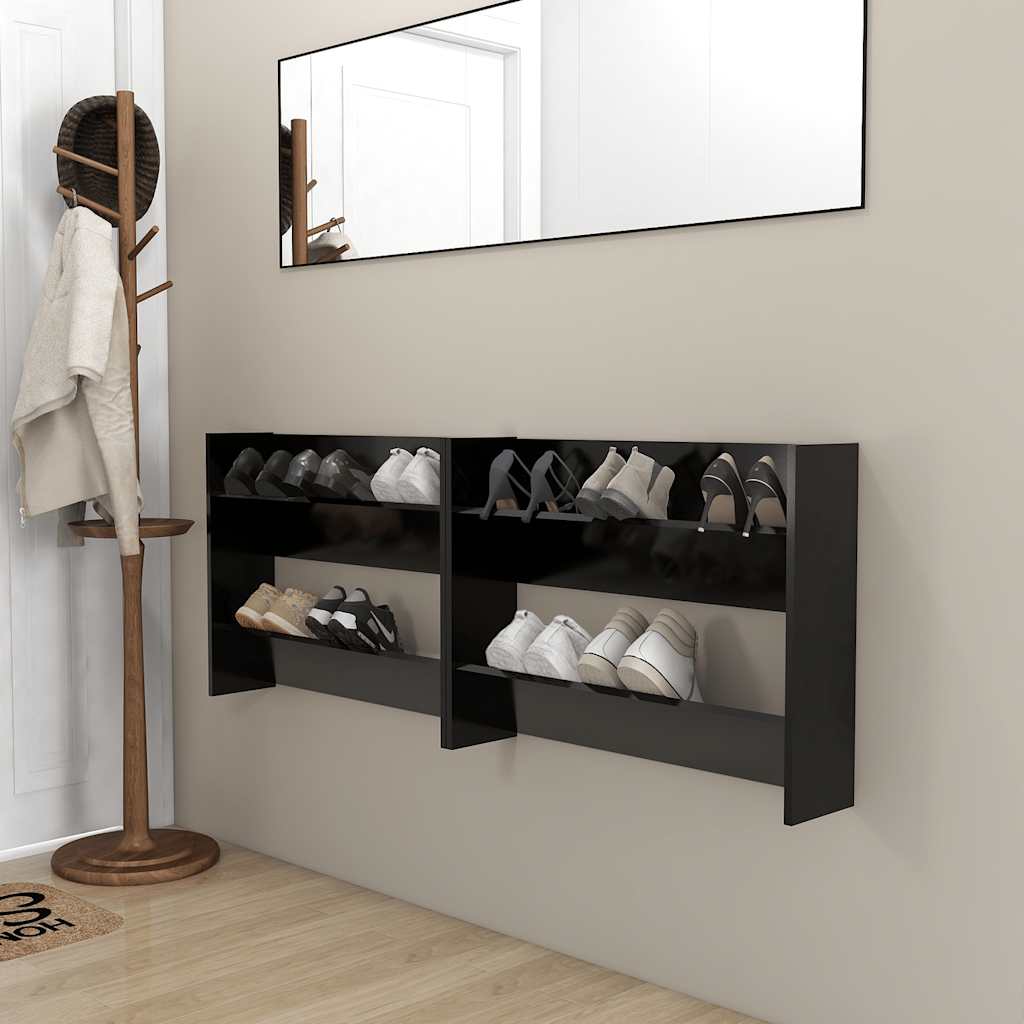Wand-Schuhschränke 4 Stk. Weiß 60x18x60 cm Holzwerkstoff