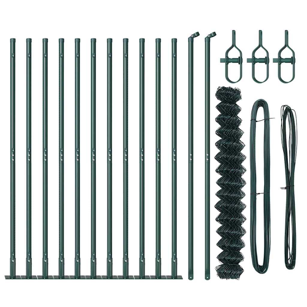 Outdoor Kettenglied-Zaun Erdfixierung 10 x 0,4 m Grün Netz