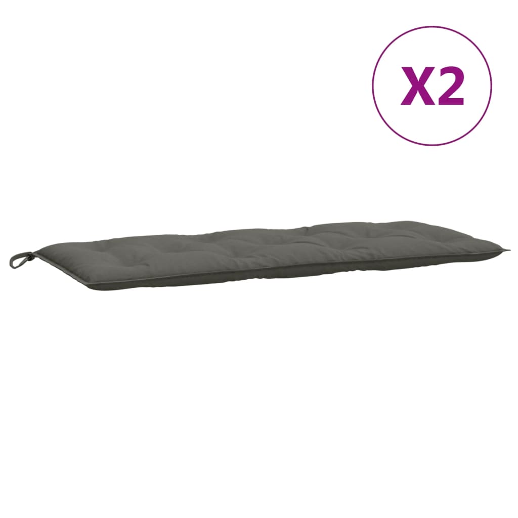 Gartenbank-Auflagen 2 Stk. Melange Anthrazit 100x50x7 cm Stoff
