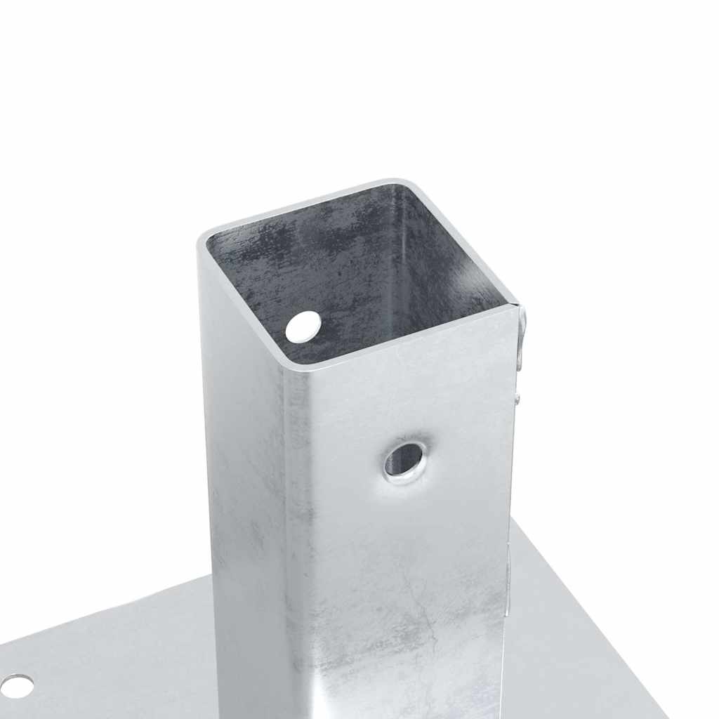 Pfostenträger Quadratisch 4Stk. Silber 46x46mm Verzinkter Stahl