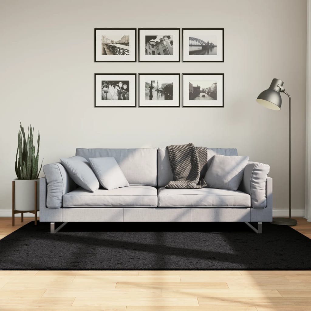 Teppich OVIEDO Kurzflor Anthrazit 120x120 cm