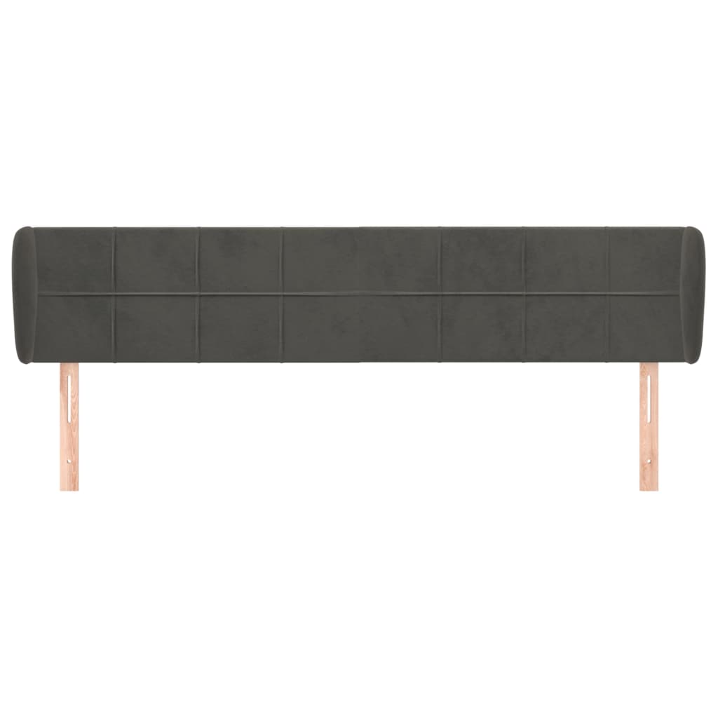 Kopfteil mit Ohren Dunkelblau 93x23x78/88 cm Samt