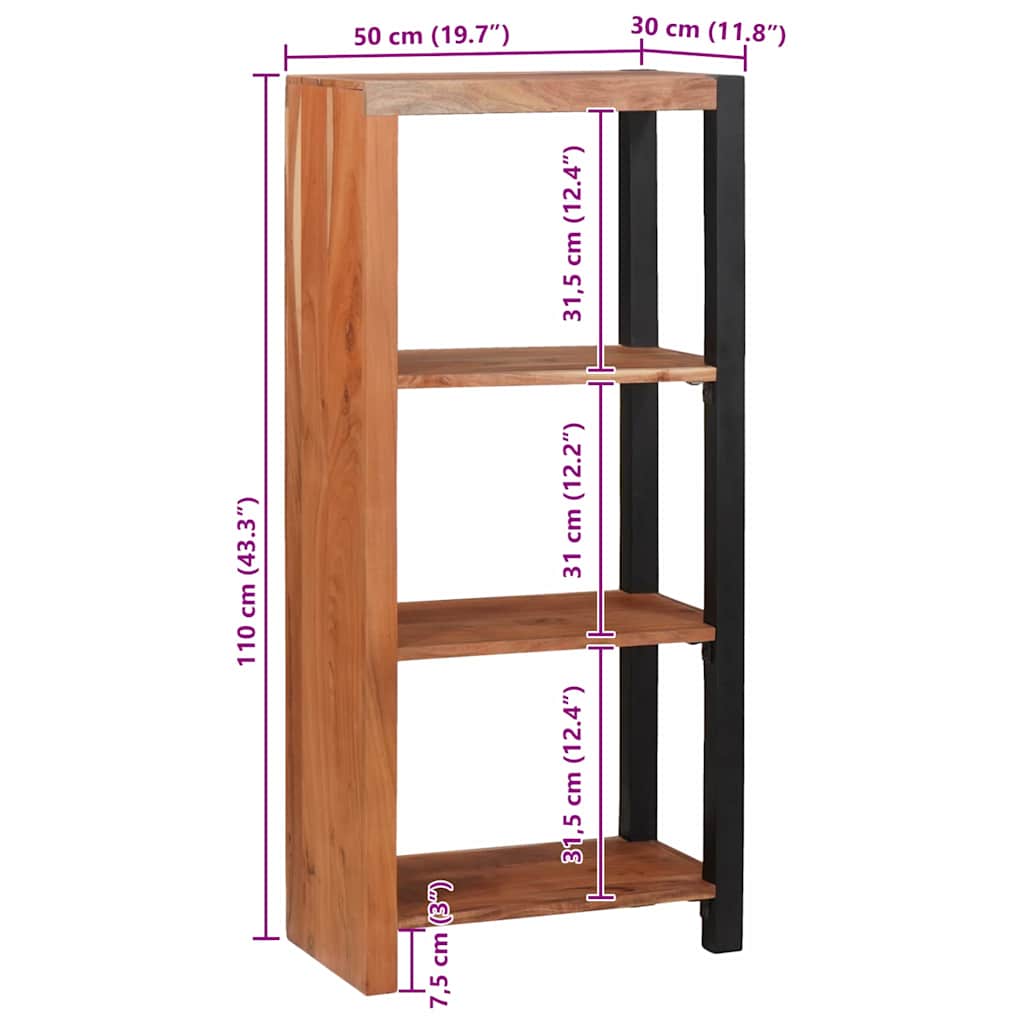 Bücherregal 3 pcs Braun 50 x 30 x 110 cm Massivholz Akazie