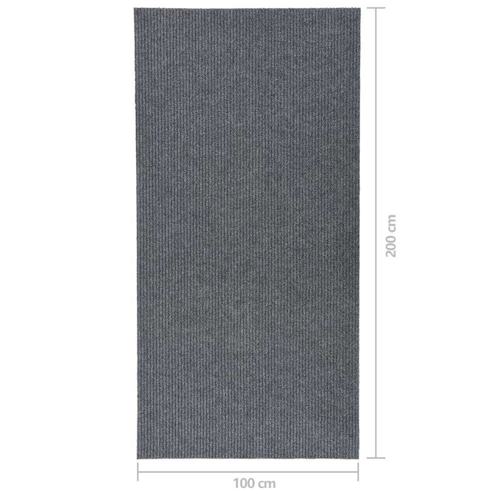 Teppichläufer Grau 80 x 150 cm Stoff