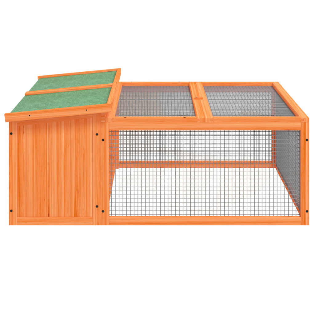 Kaninchenstall Mokka 117,5x97x47,5 cm Massivholz Kiefer