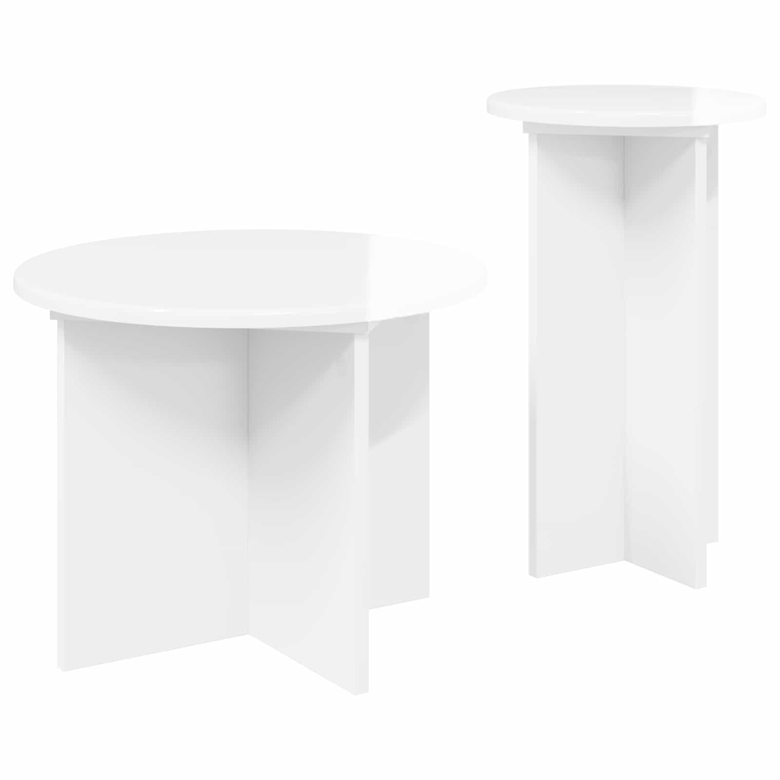 Beistelltisch-Set mit Speicher 2 pcs Weiß Holzwerkstoff