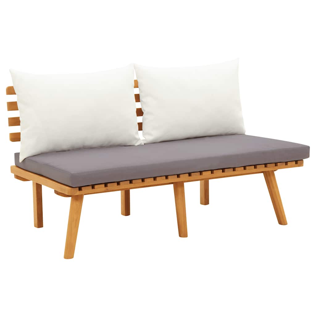2-Sitzer-Gartensofa mit Kissen Massivholz Akazie