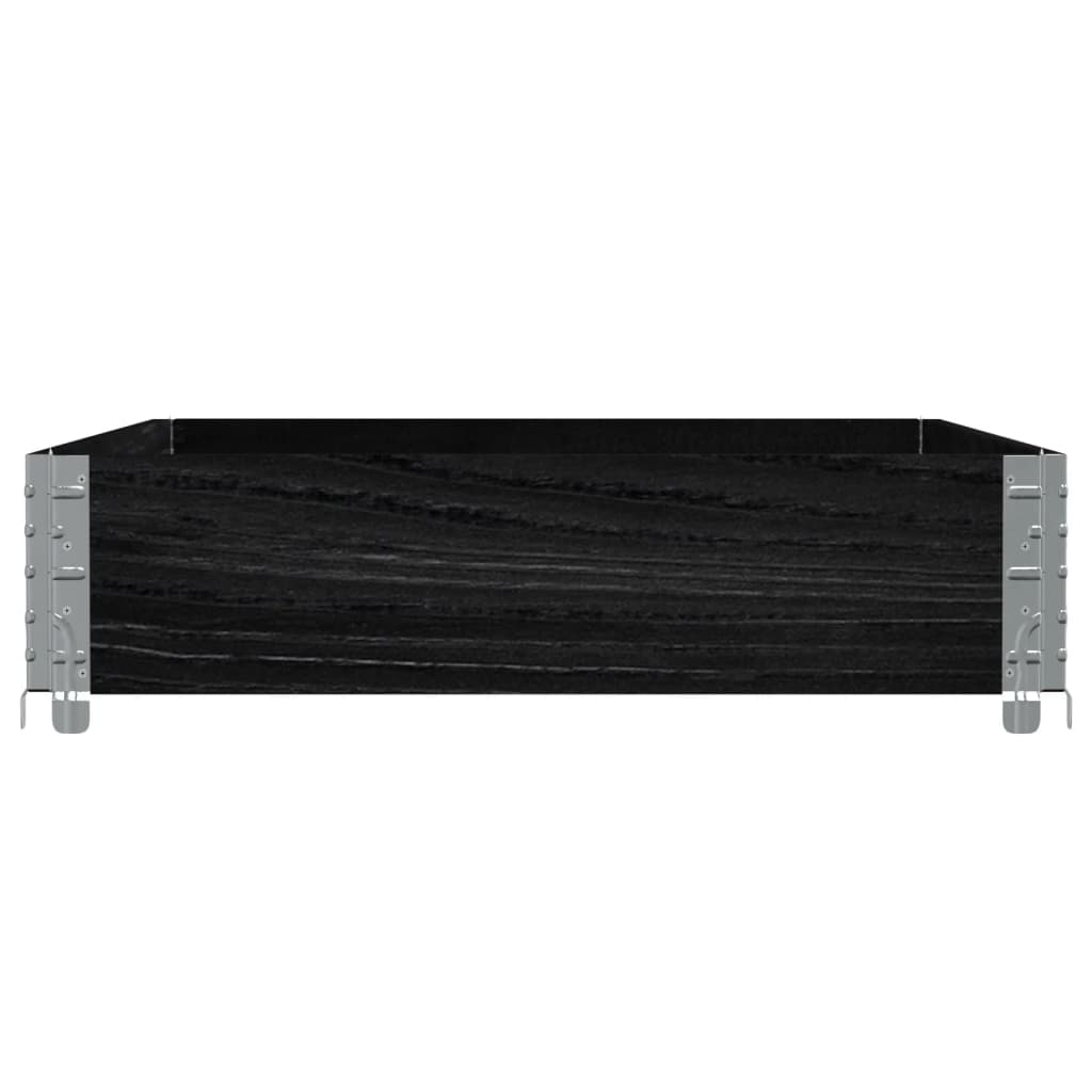 Paletten-Aufsatzrahmen Schwarz 80x60 cm Massivholz Kiefer