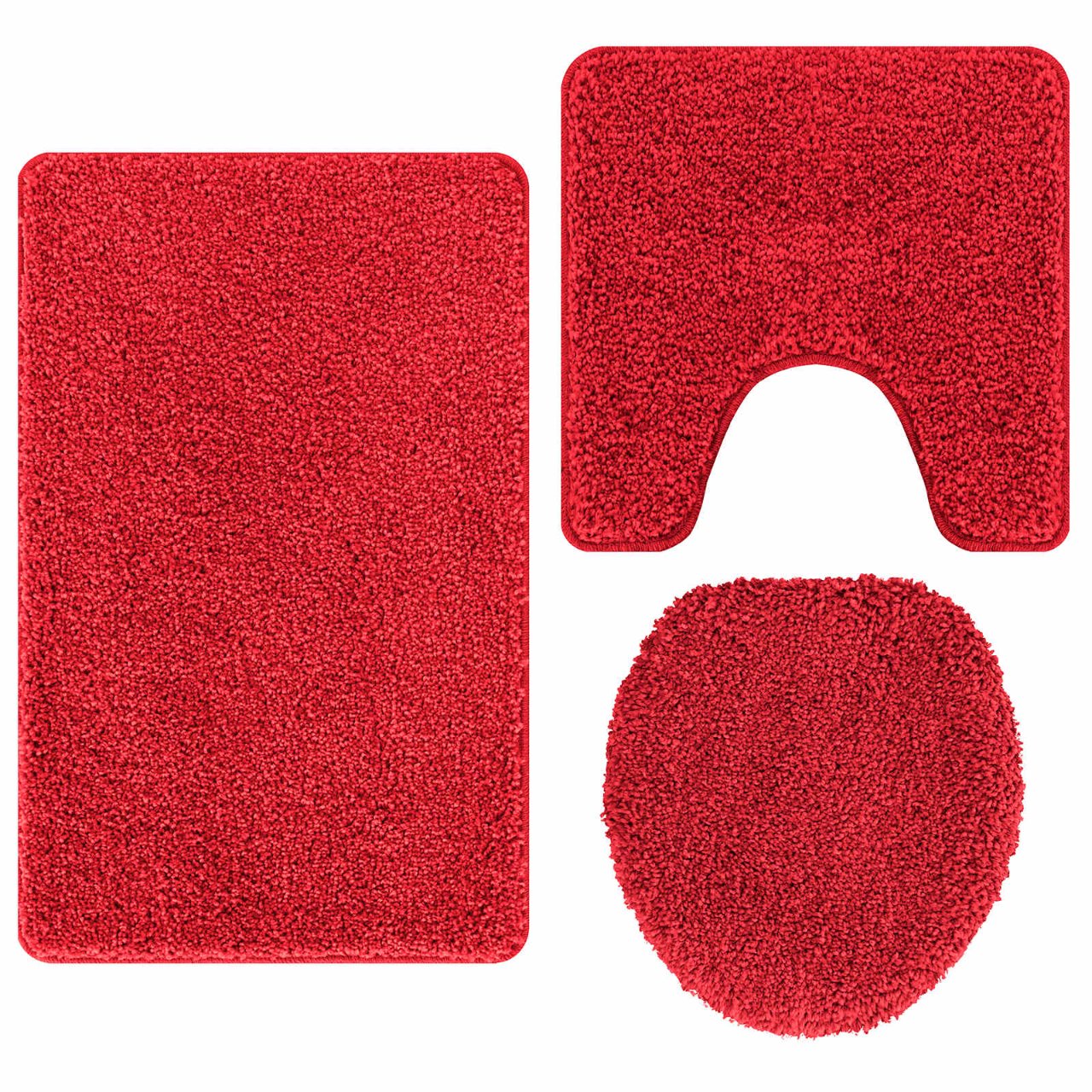 Anti-Rutsch Badematten-Set 3 pcs Grau PP