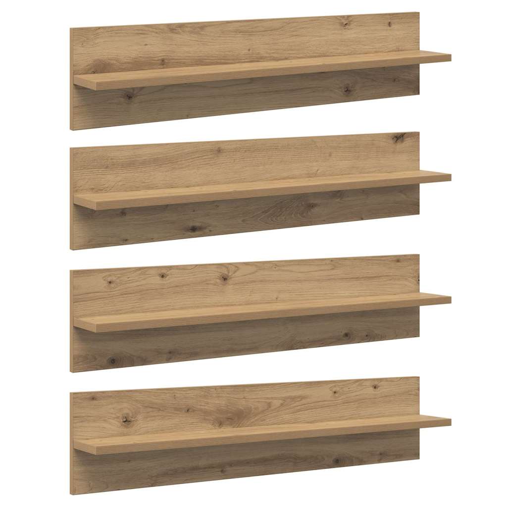 Wandregale 2 Stk. Weiß 80x11,5x18 cm Holzwerkstoff