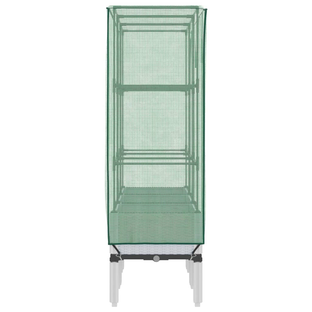 Hochbeet mit Gewächshaus-Aufsatz Rattan-Optik 40x40x140 cm