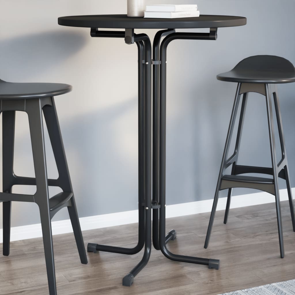Bartisch Weiß Ø60x110 cm Holzwerkstoff und Stahl