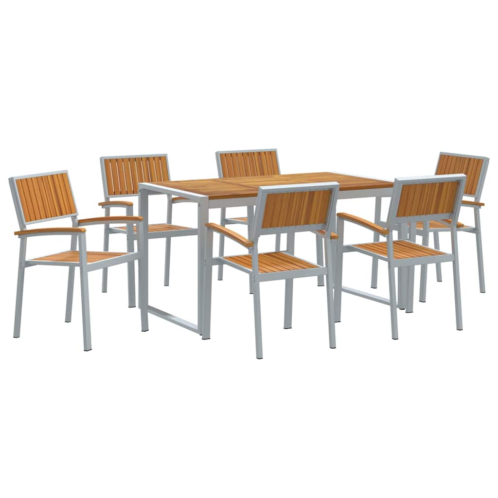 Garten Essgruppe 5 pcs Grau Massivholz Akazie
