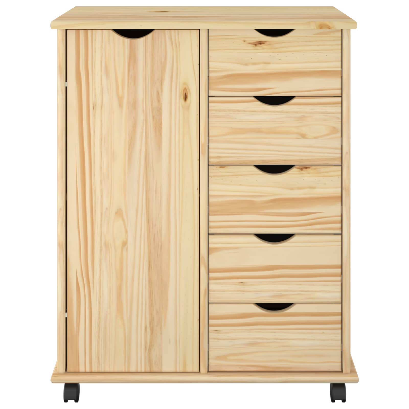 Rollschrank Honigbraun 63,5 x 39 x 79 cm Massivholz Kiefer