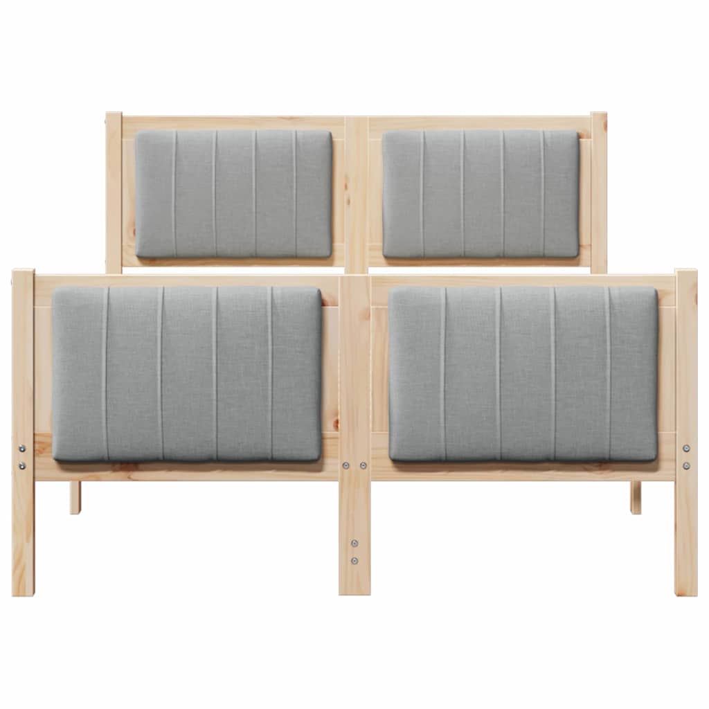 Bettgestell Braun und hellgrau 200 x 200 cm Massivholz Kiefer