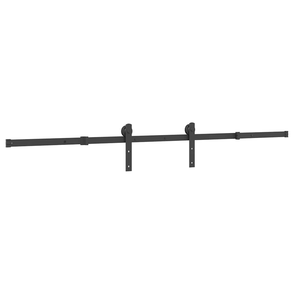 Schiebetürbeschlag-Set 183 cm Stahl Schwarz