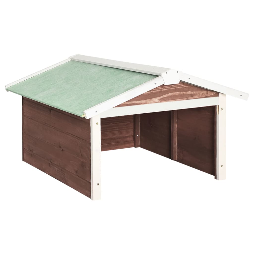 Roboter-Rasenmäher Garage 72x87x50 cm Grau Weiß Tannenholz