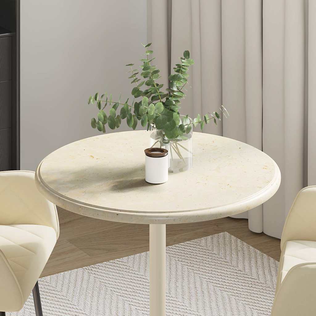 Tischplatte Creme Ø40x2,5 cm Marmor