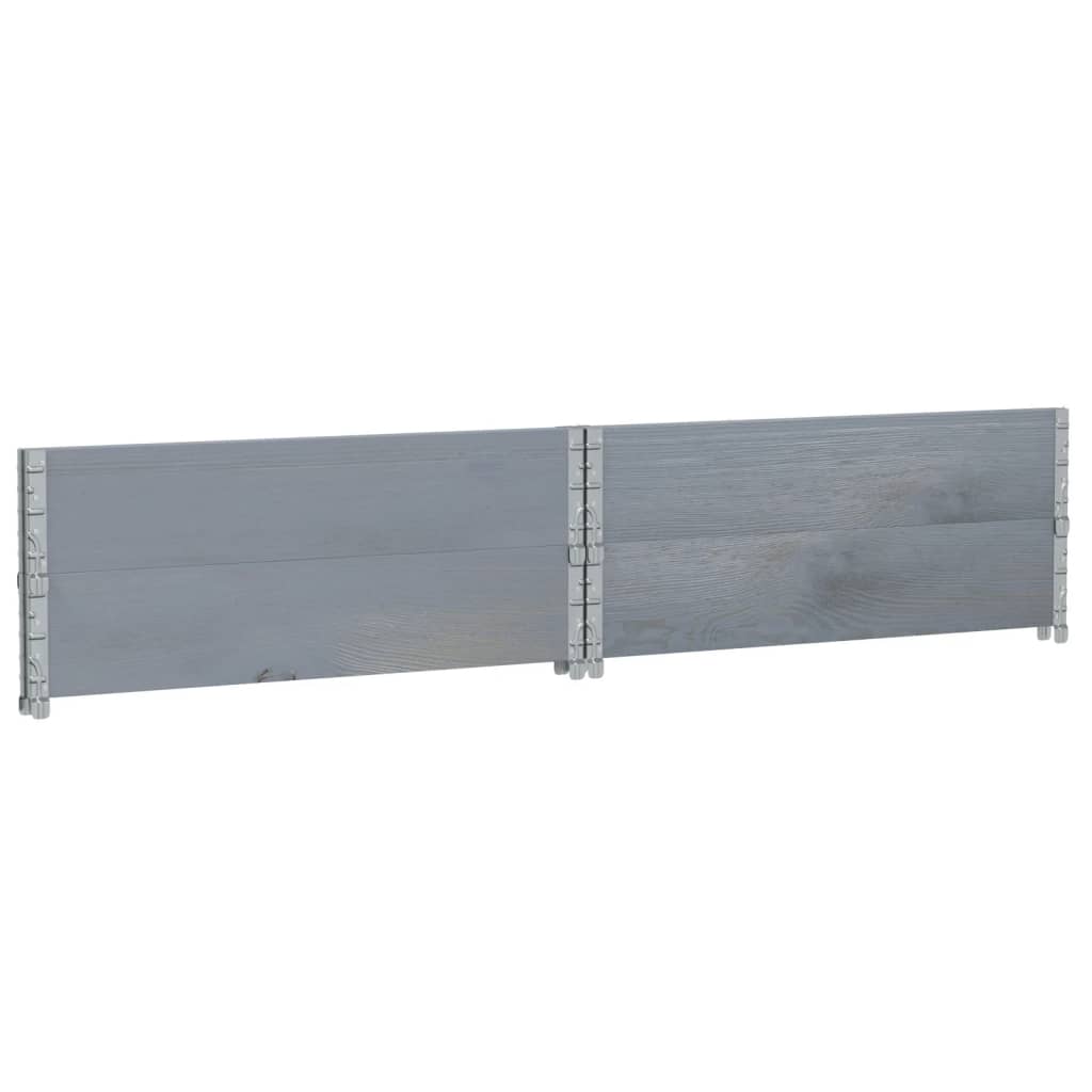 Paletten-Aufsatzrahmen Schwarz 80x60 cm Massivholz Kiefer