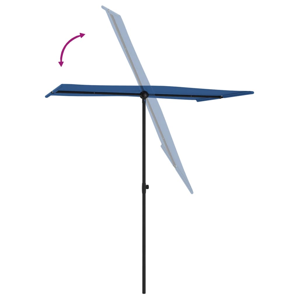 Sonnenschirm mit Aluminium-Mast 180x110 cm Bordeauxrot