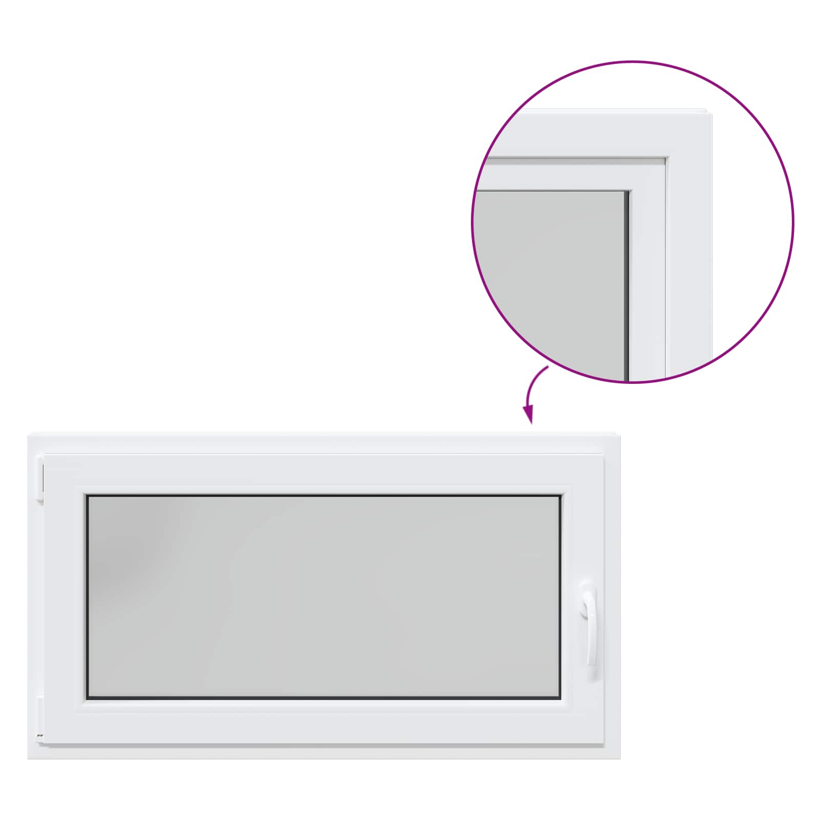 Kellerfenster RISOR 50 x 50 cm PVC und Glas Weiß
