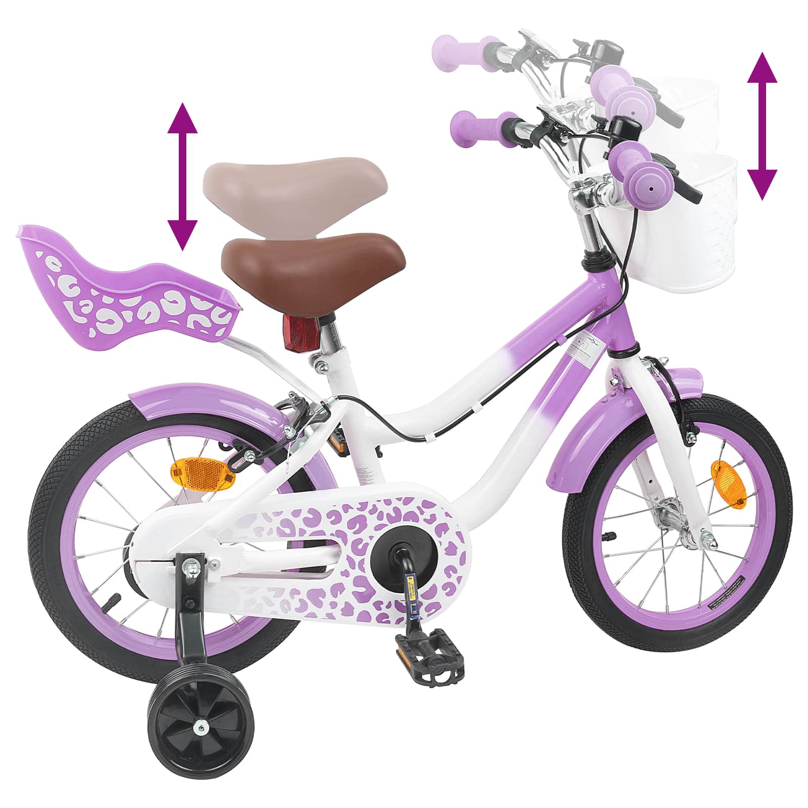 Kinderfahrrad Mit Stützrädern 12 Zoll für 2-4 Jahre alt Rosa