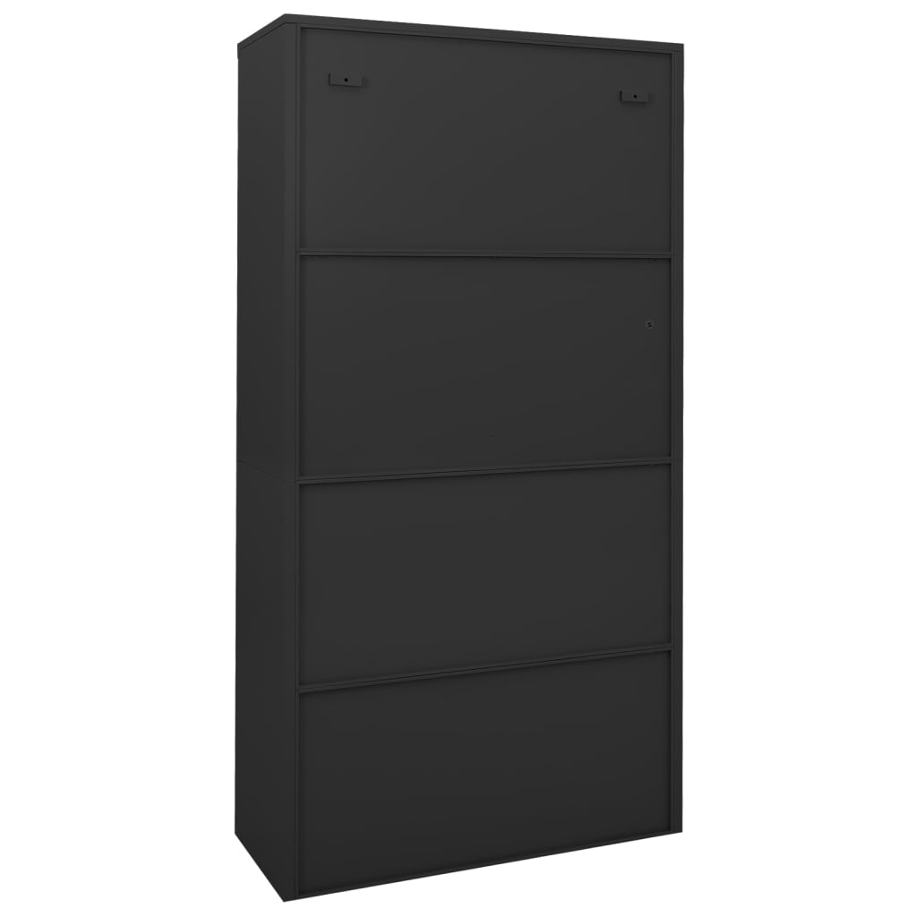 Büroschrank mit Schiebetür Weiß 90x40x180 cm Stahl