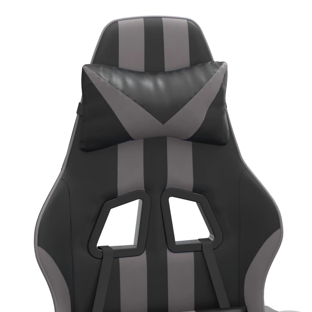 Gaming-Stuhl Drehbar Schwarz und Blau Kunstleder
