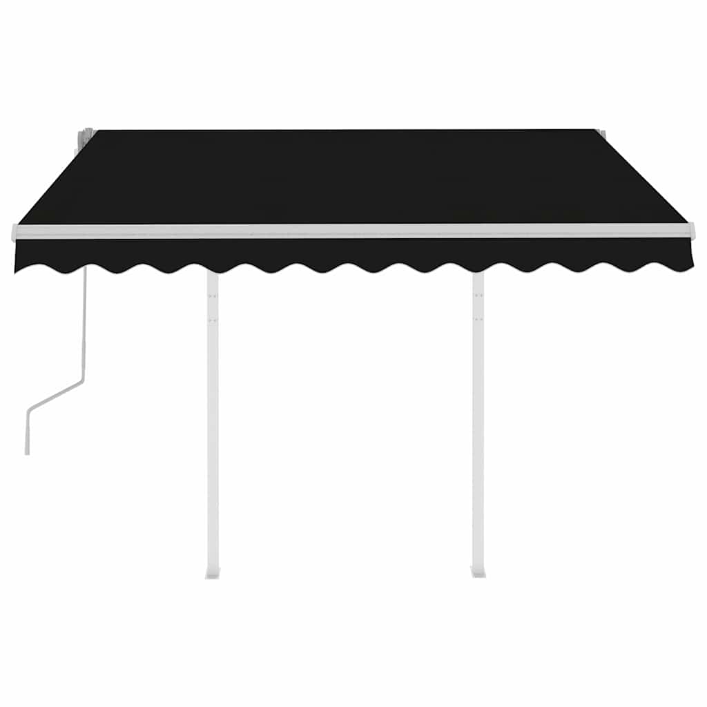 Markise Manuell Einziehbar mit Pfosten 3x2,5 m Creme