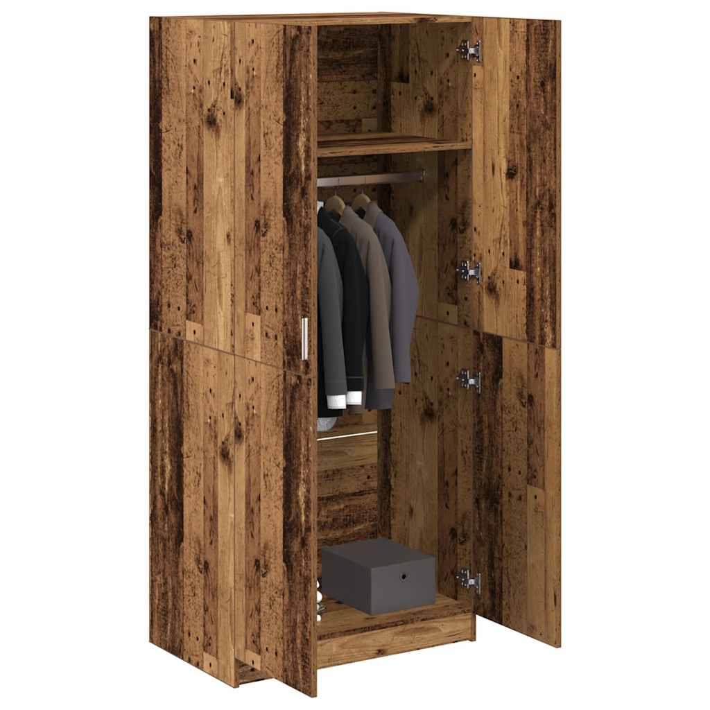 Kleiderschrank Weiß 90x52x200 cm Holzwerkstoff