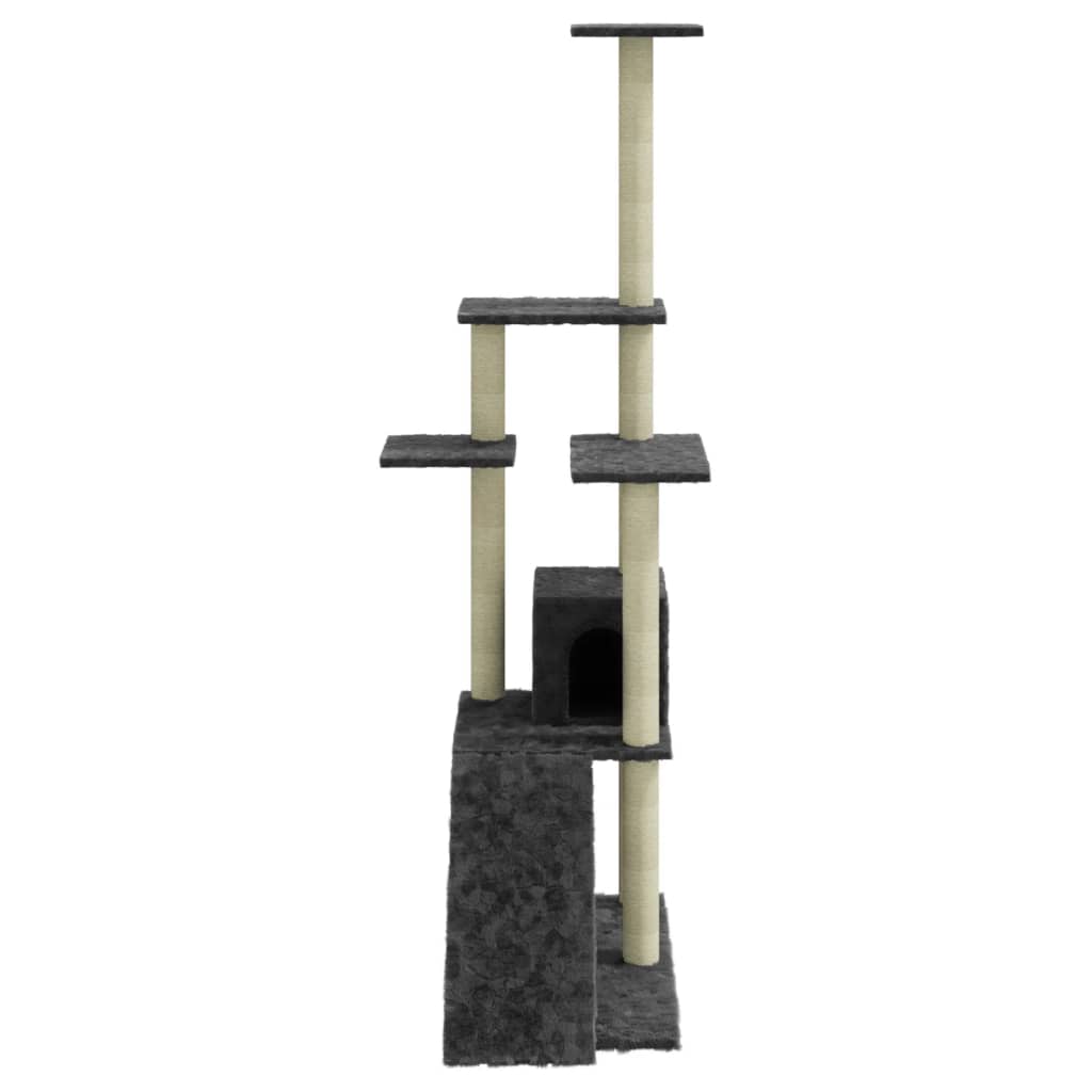 Kratzbaum mit Sisal-Kratzsäulen Creme 155 cm
