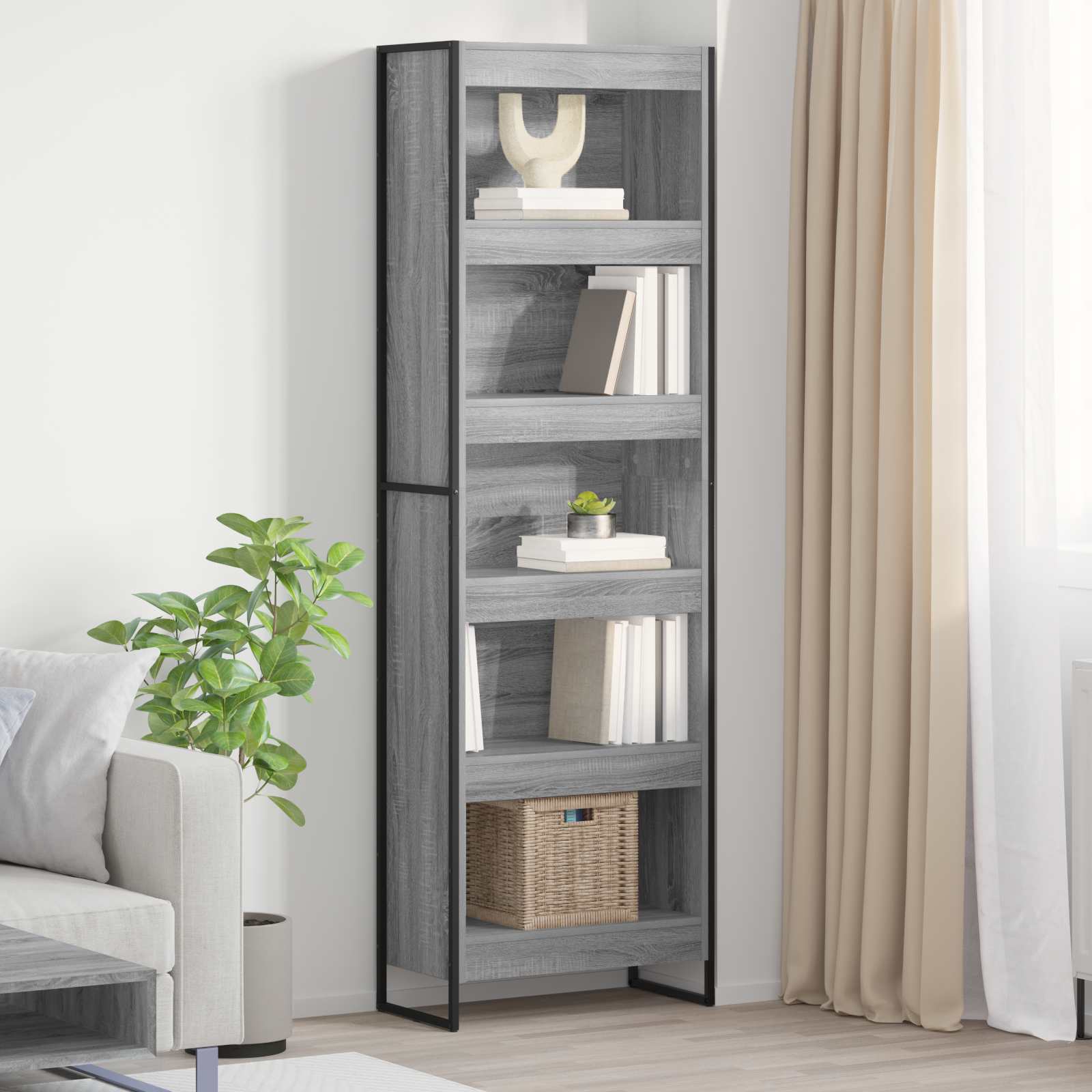 Bücherregal 2 pcs Schwarz Eichen-Optik 60 x 30 x 189,5 cm